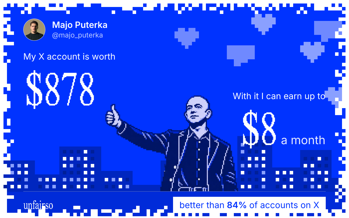 Majo Puterka's X account can earn up to $8 a month
