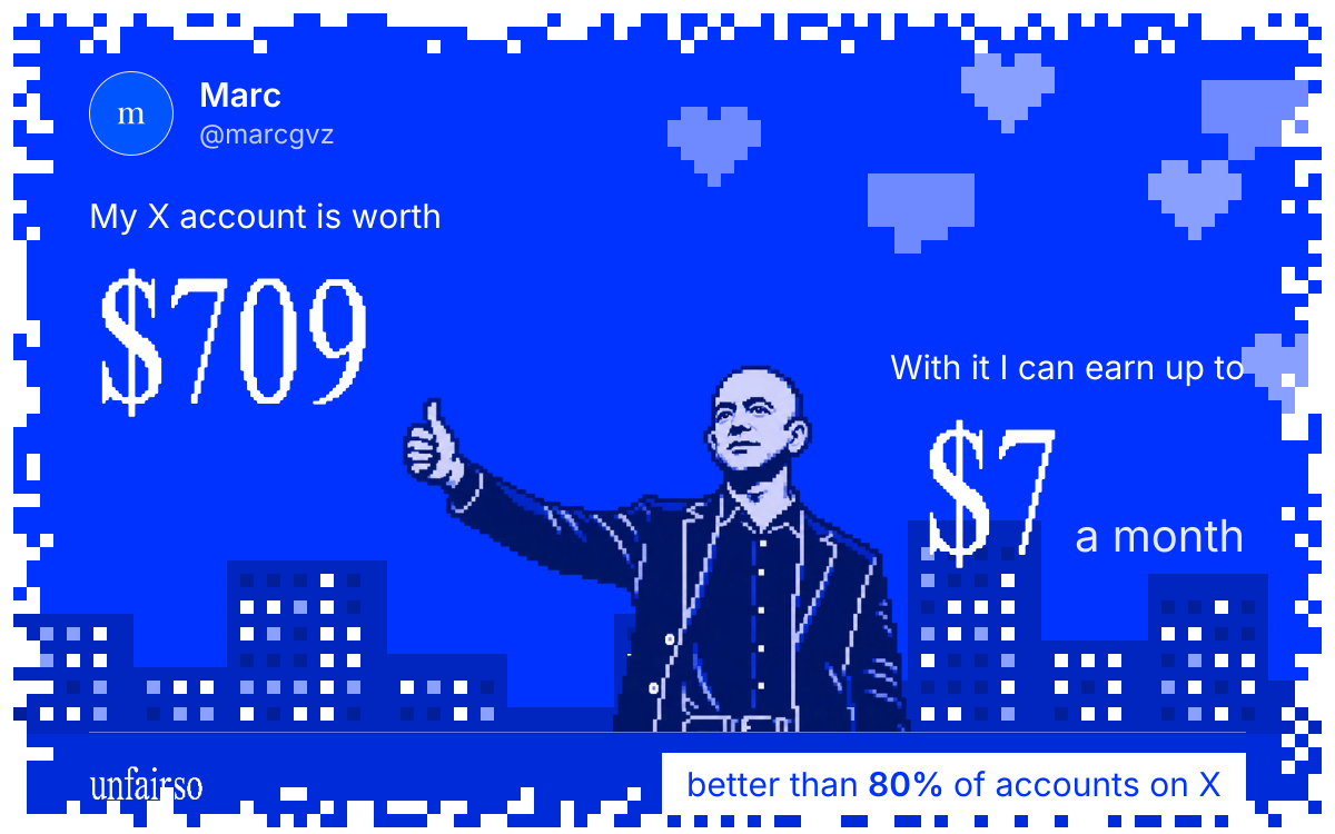 Marc's X account can earn up to $7 a month