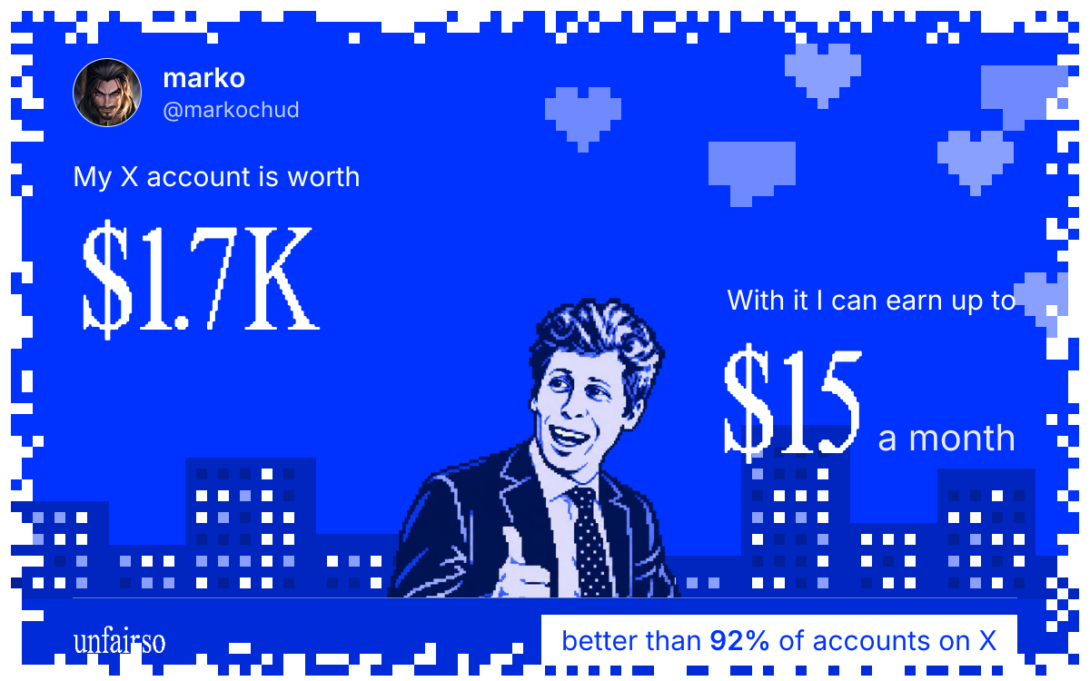 marko's X account can earn up to $15 a month