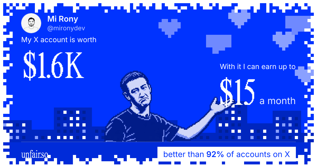 Mi Rony's X account can earn up to $15 a month