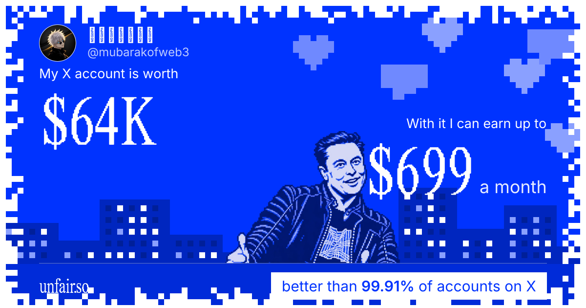 𝗠𝘂𝗯𝗮𝗿𝗮𝗸's X account can earn up to $699 a month