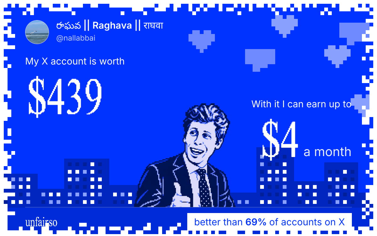 రాఘవ || Raghava || राघवा's X account can earn up to $4 a month