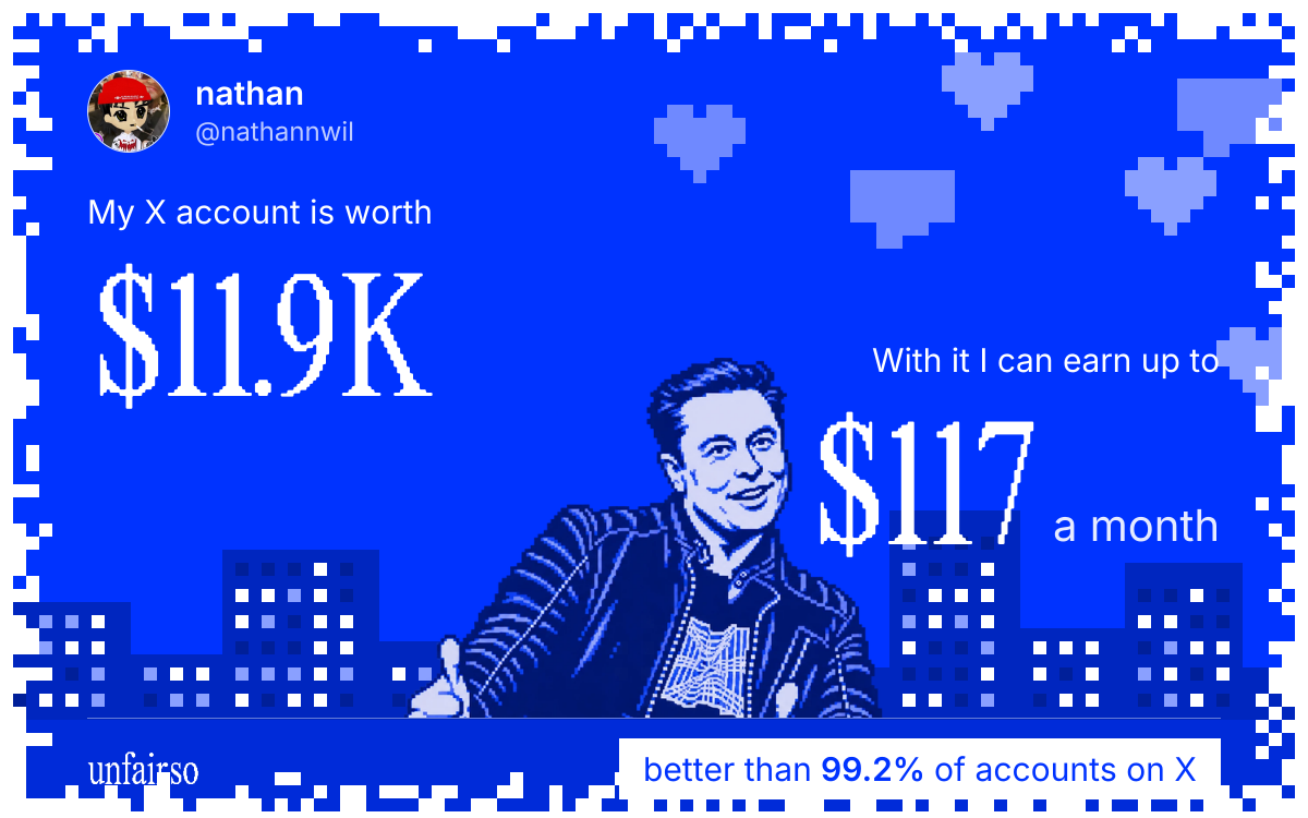 nathan's X account can earn up to $117 a month