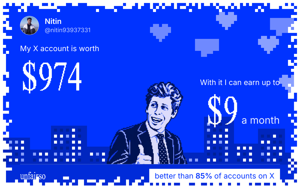 Nitin's X account can earn up to $9 a month