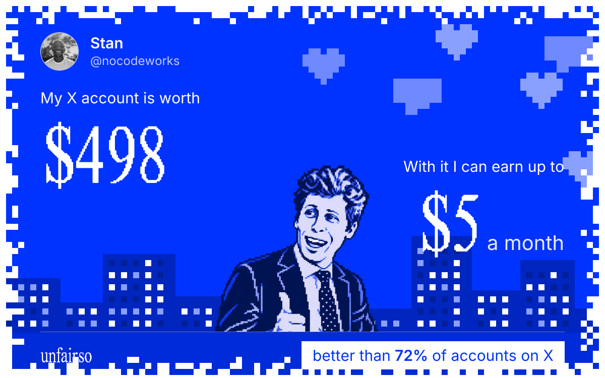 Stan's X account can earn up to $5 a month