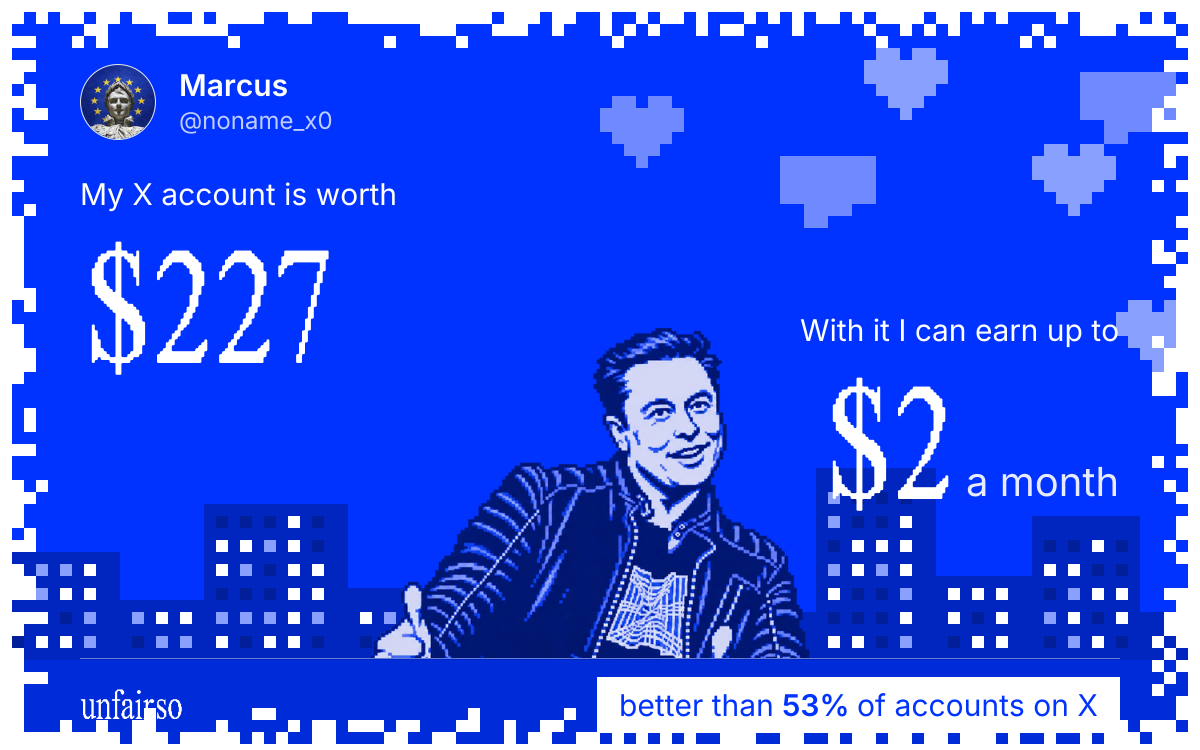 Marcus's X account can earn up to $2 a month