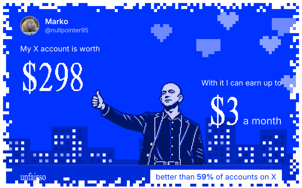 Marko's X account can earn up to $3 a month