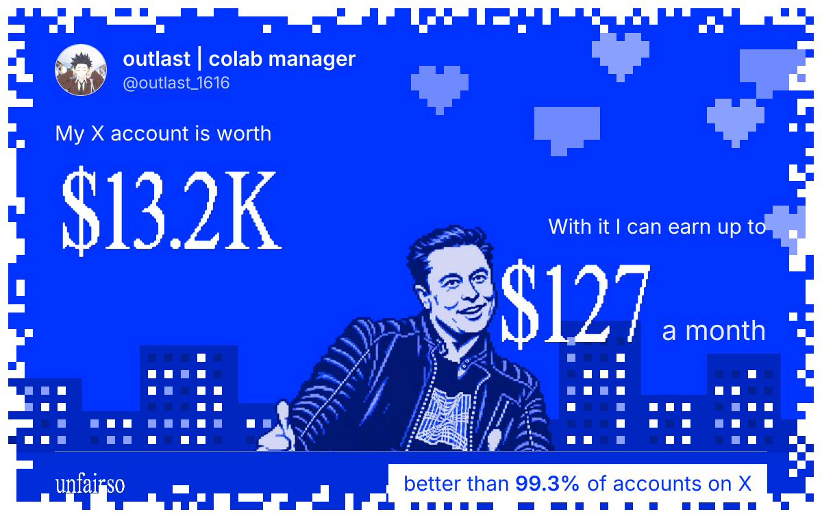 outlast | colab manager's X account can earn up to $127 a month
