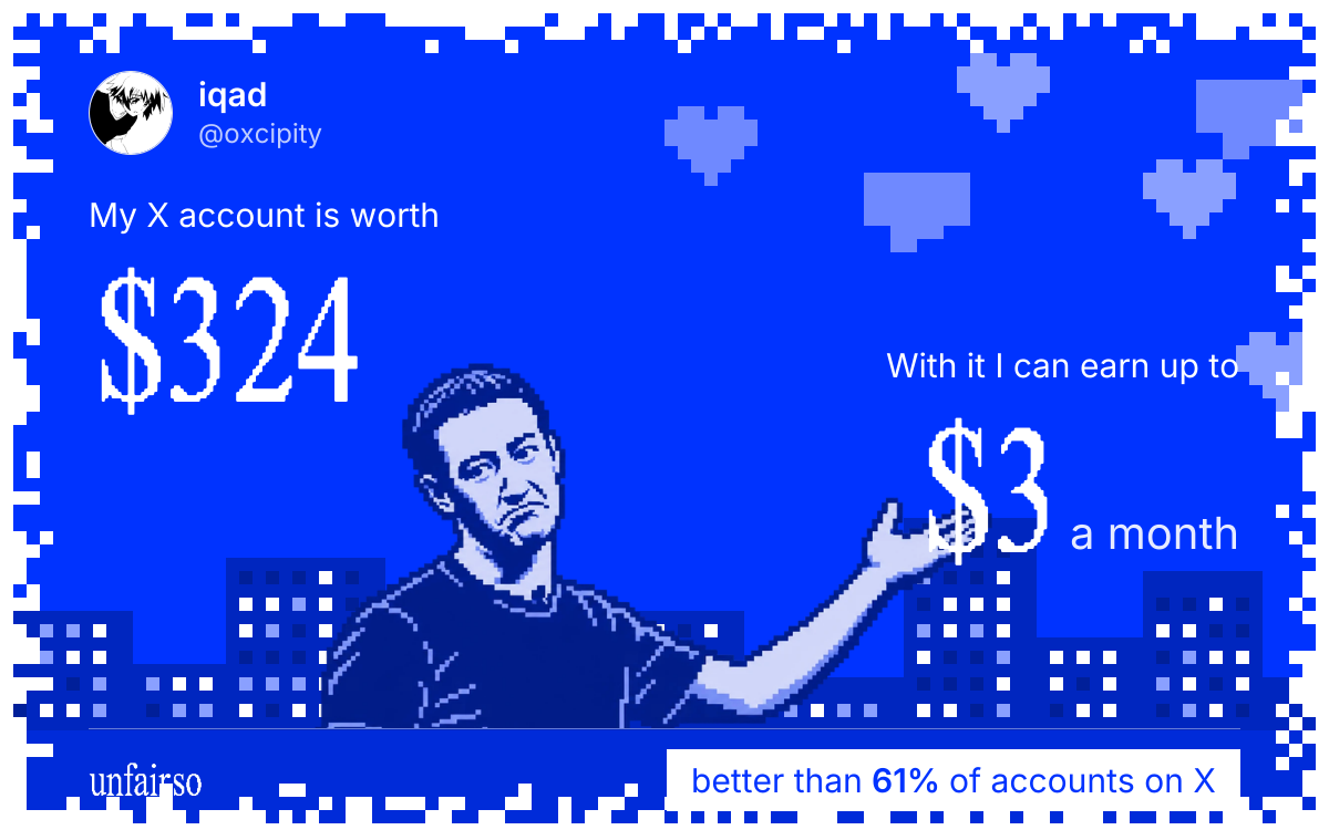 iqad's X account can earn up to $3 a month