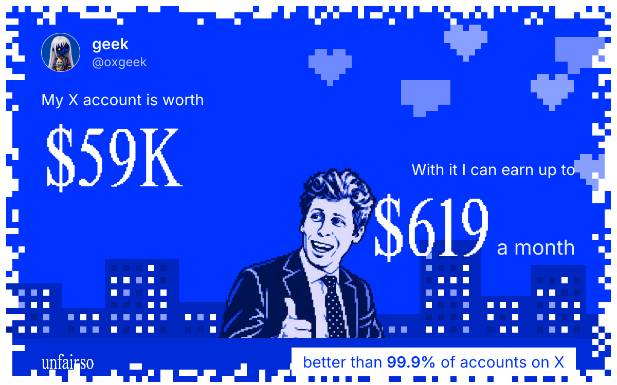 geek's X account can earn up to $619 a month