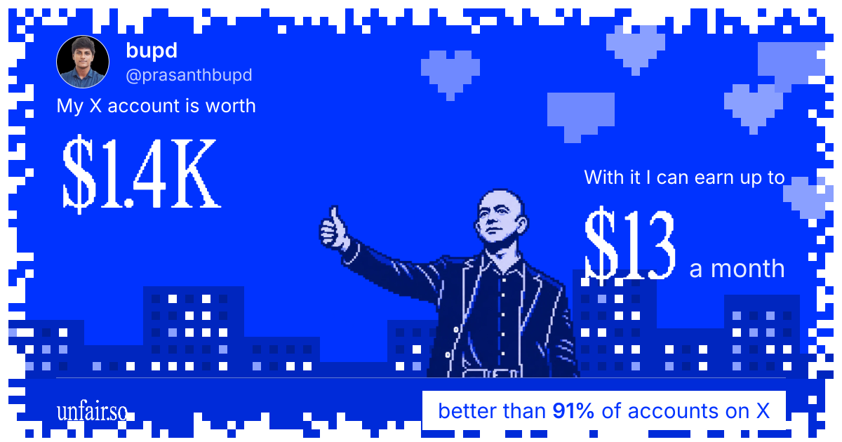 bupd's X account can earn up to $13 a month
