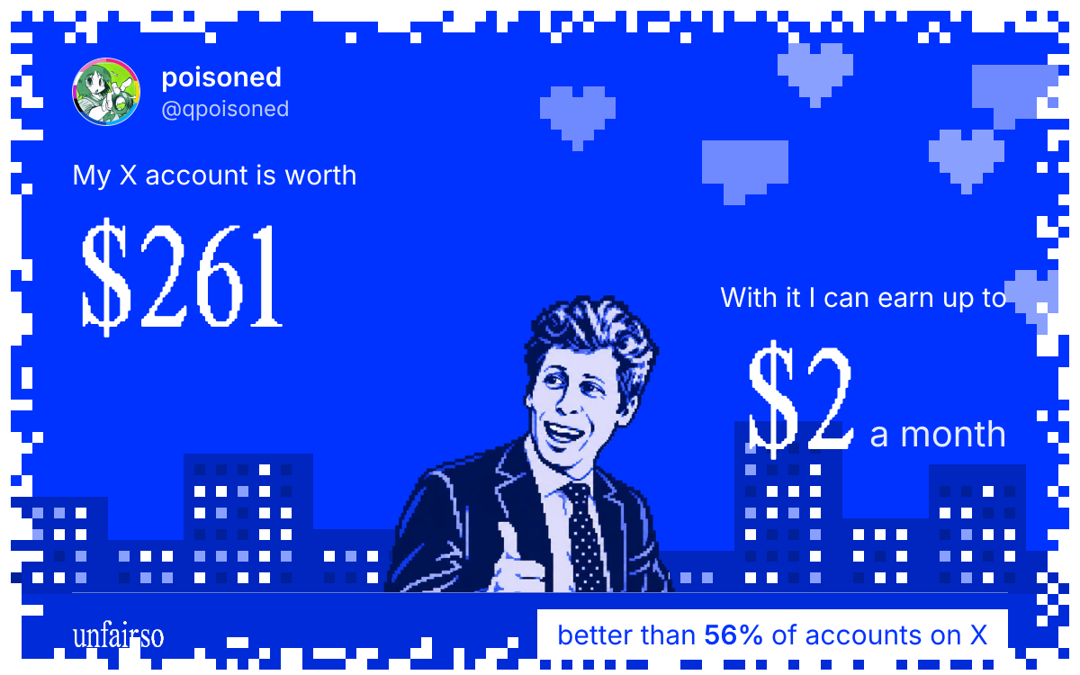 poisoned's X account can earn up to $2 a month