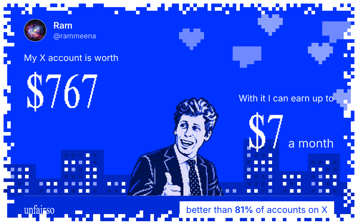 Ram's X account can earn up to $7 a month