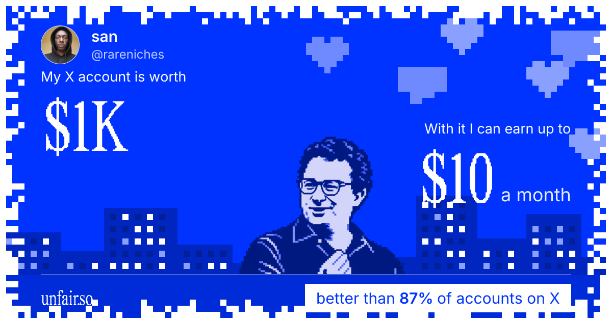 san's X account can earn up to $10 a month