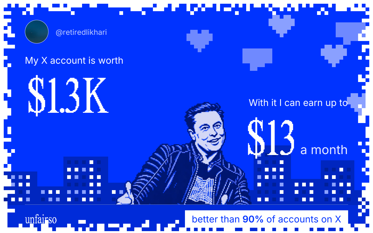 ً's X account can earn up to $13 a month