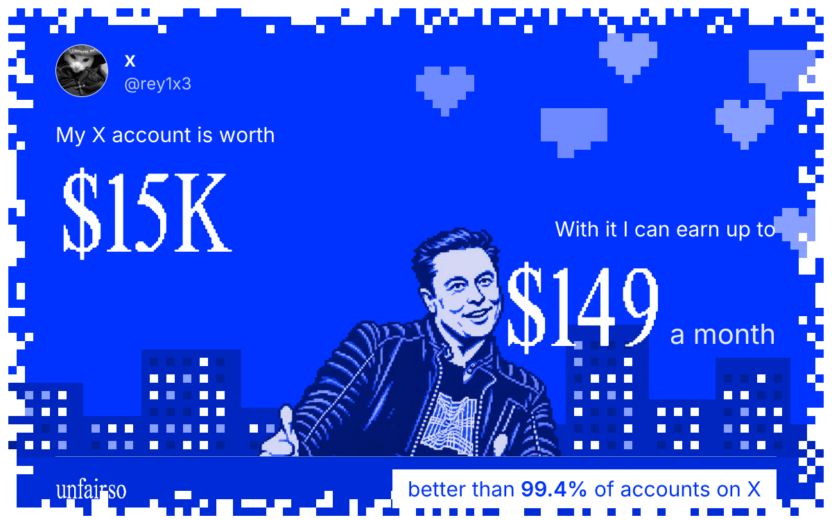 x's X account can earn up to $149 a month