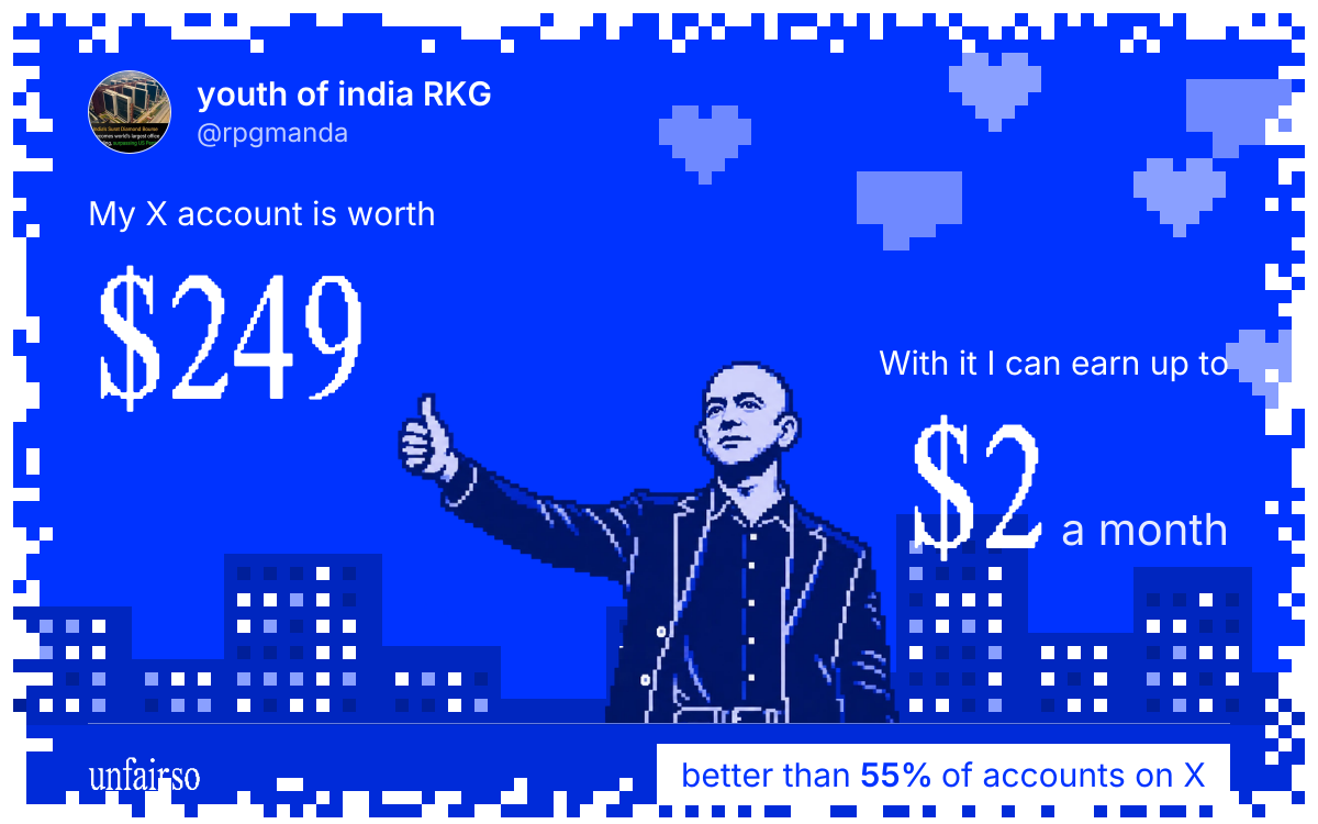 youth of india RKG's X account can earn up to $2 a month