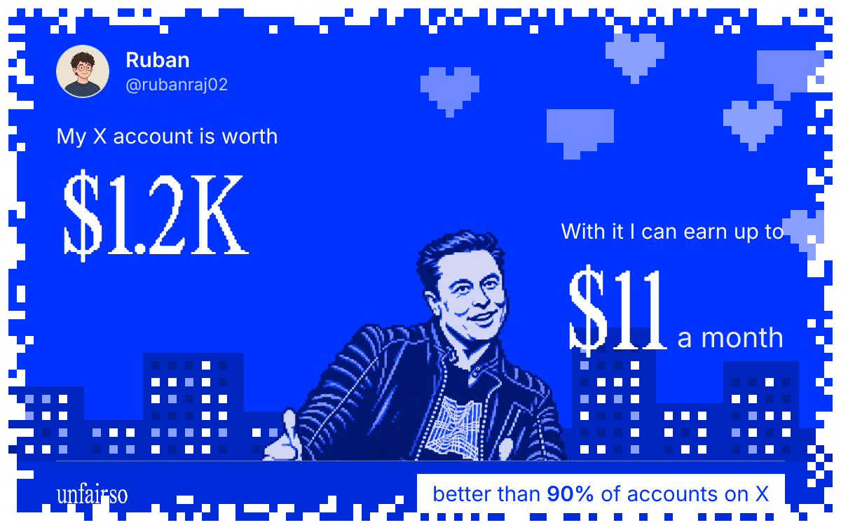 Ruban's X account can earn up to $11 a month