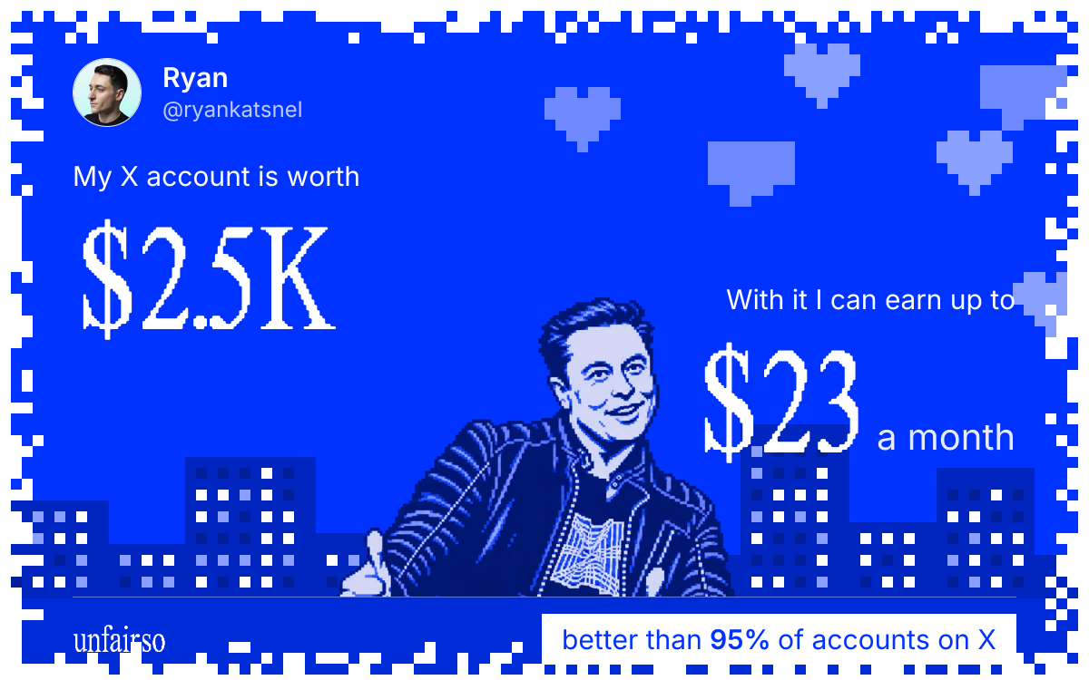 Ryan's X account can earn up to $23 a month