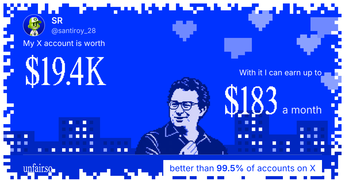 SR's X account can earn up to $183 a month