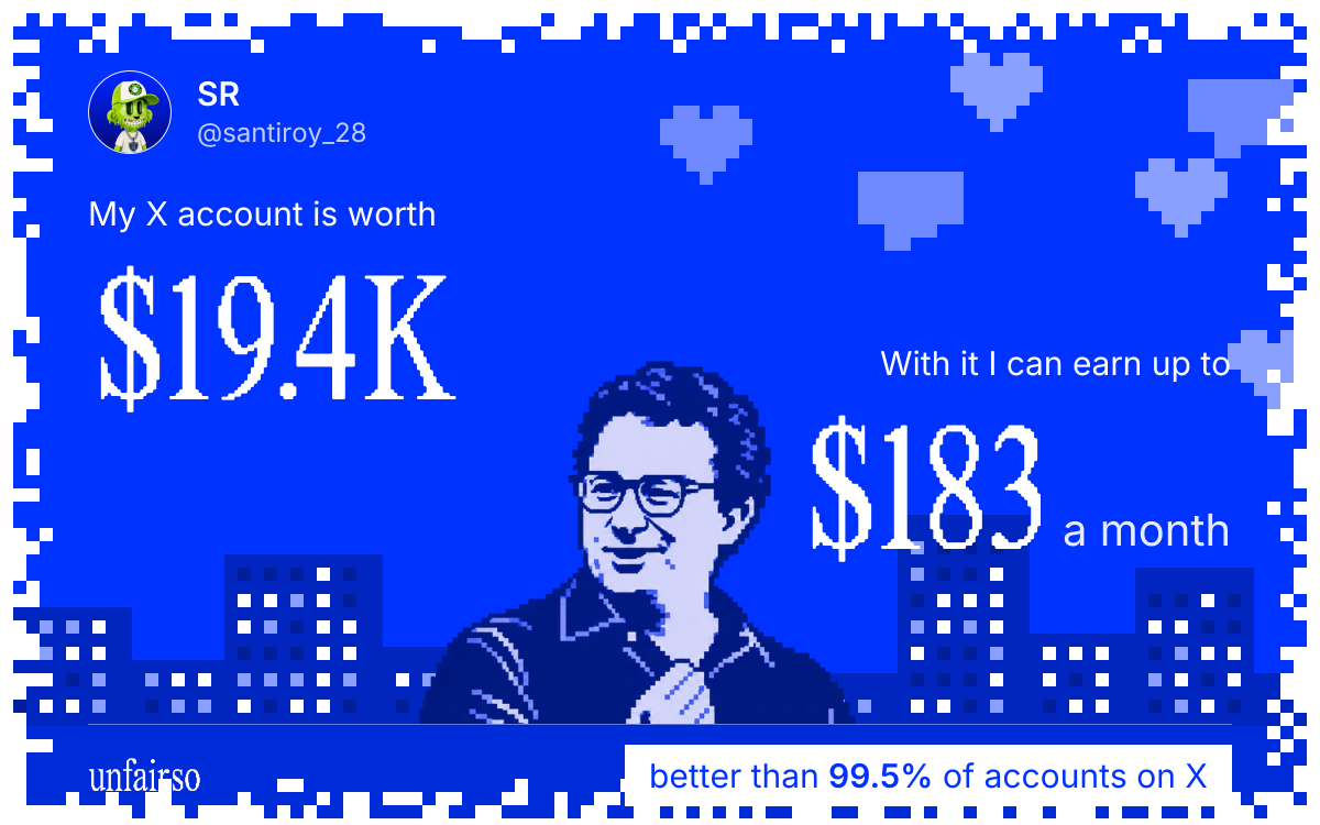 SR's X account can earn up to $183 a month