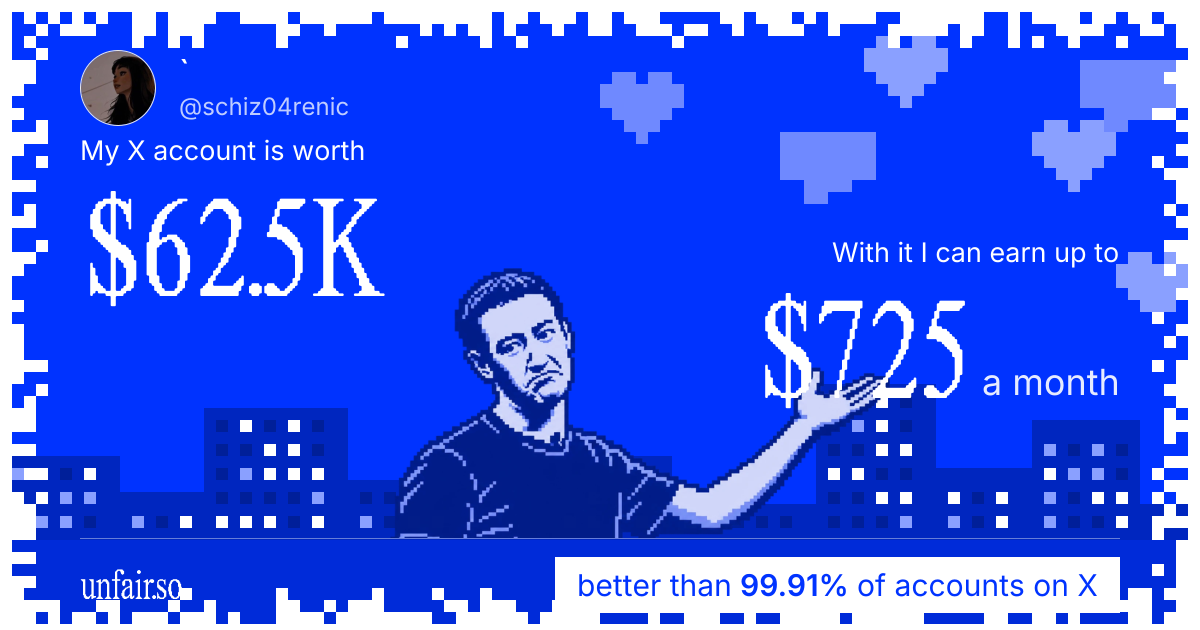 `'s X account can earn up to $725 a month
