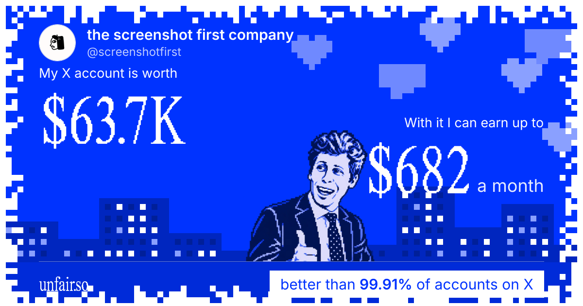 the screenshot first company's X account can earn up to $682 a month