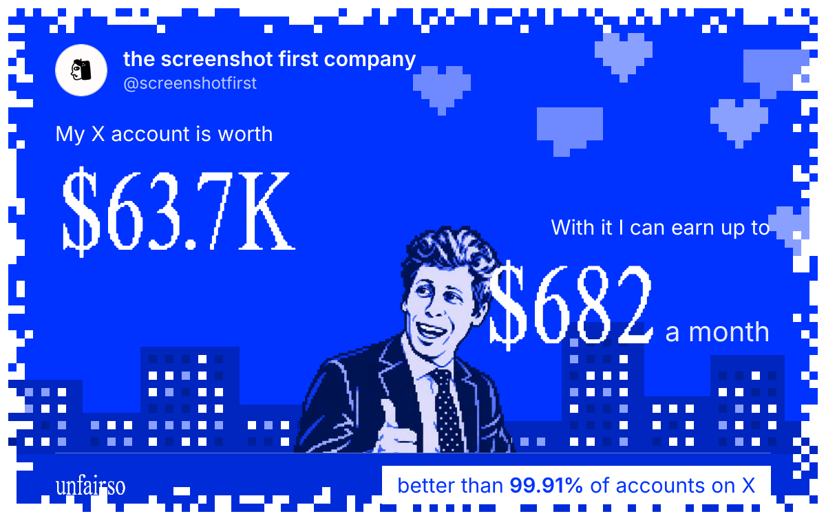 the screenshot first company's X account can earn up to $682 a month