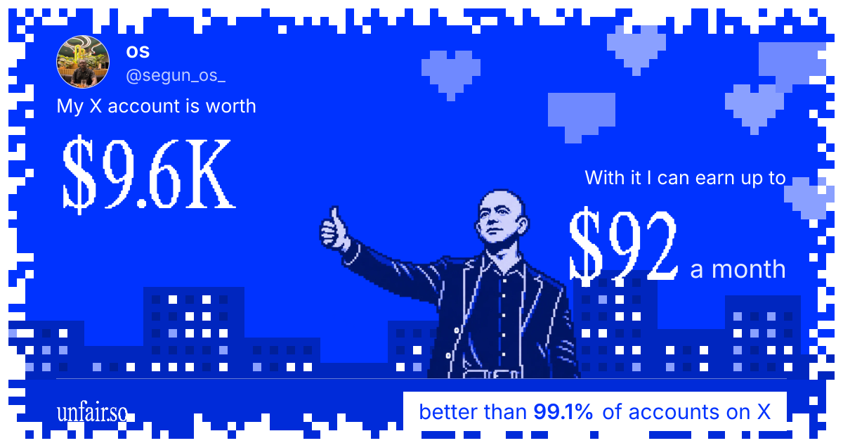 os's X account can earn up to $92 a month