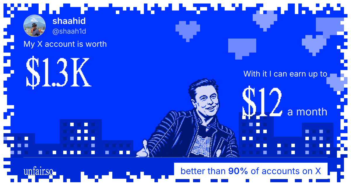 shaahid's X account can earn up to $12 a month