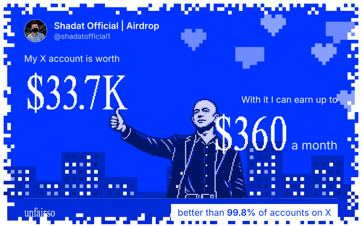 Shadat Official | Airdrop's X account can earn up to $360 a month