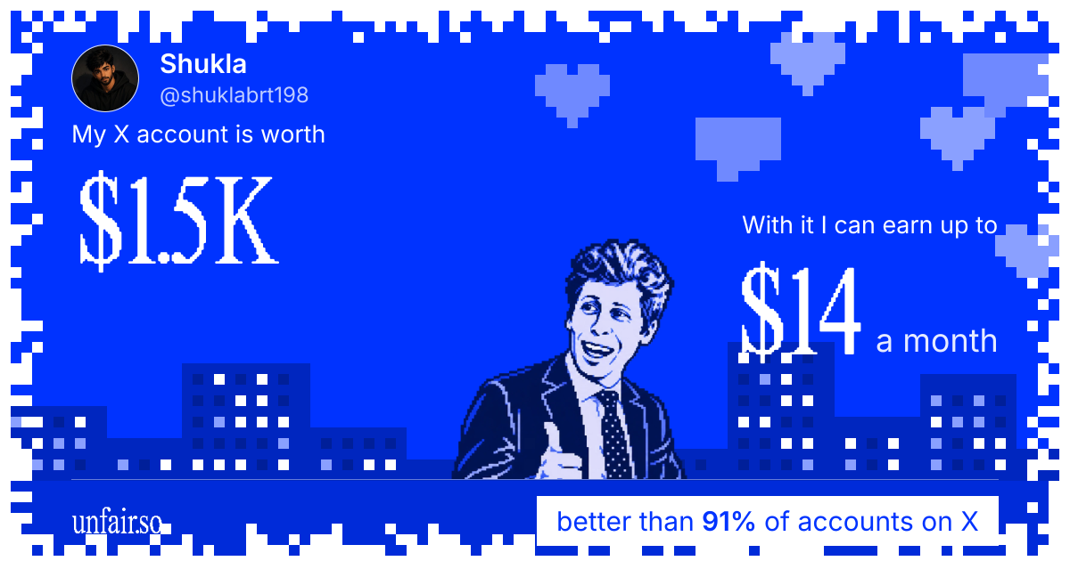 Shukla's X account can earn up to $14 a month