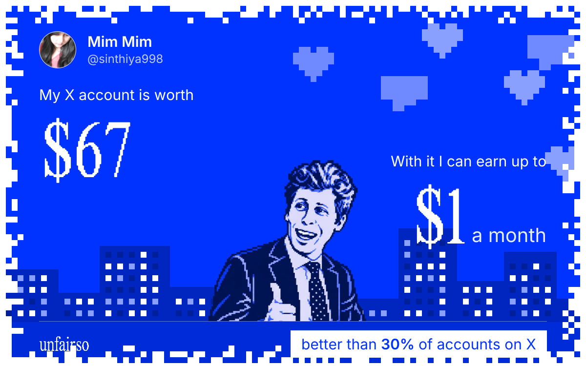 Mim Mim's X account can earn up to $1 a month