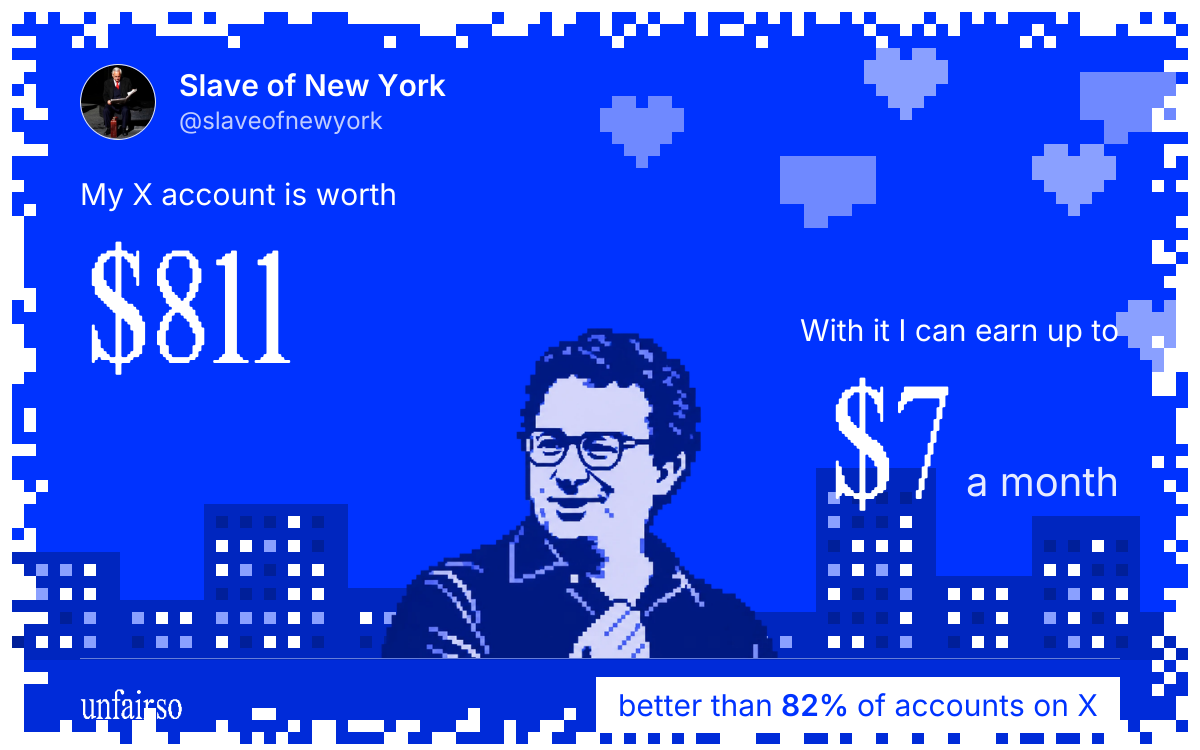 Slave of New York's X account can earn up to $7 a month