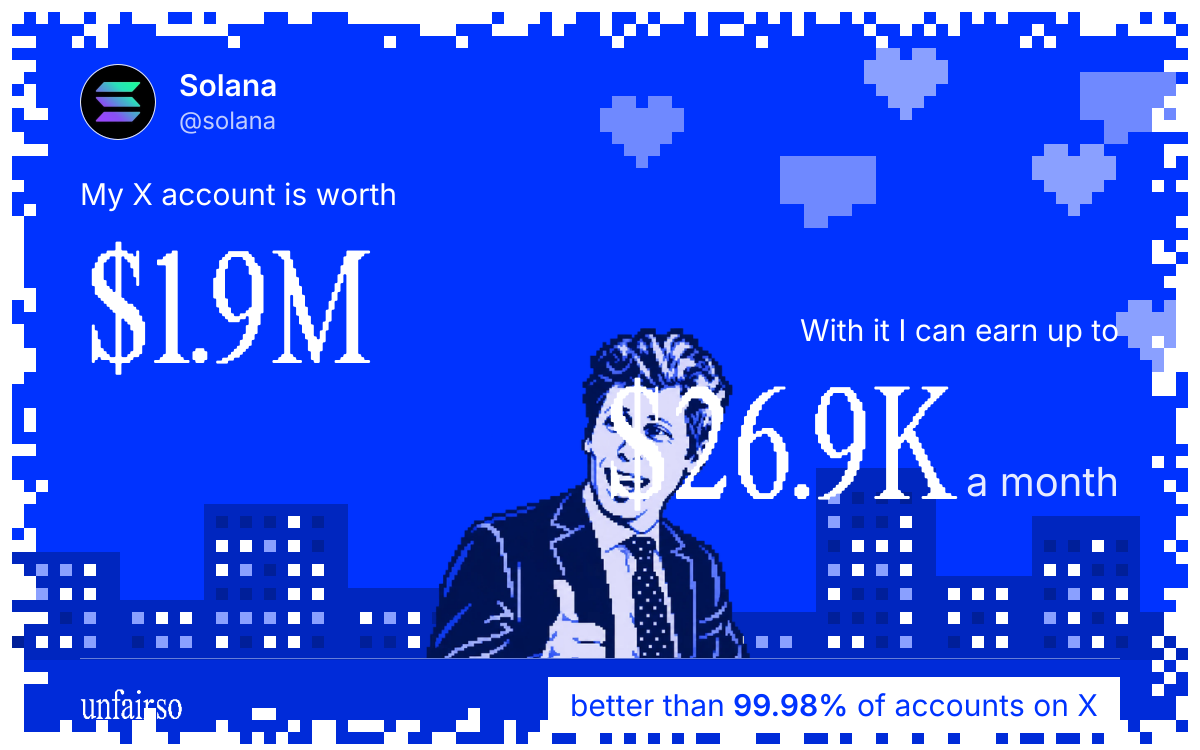 Solana's X account can earn up to $26.9K a month