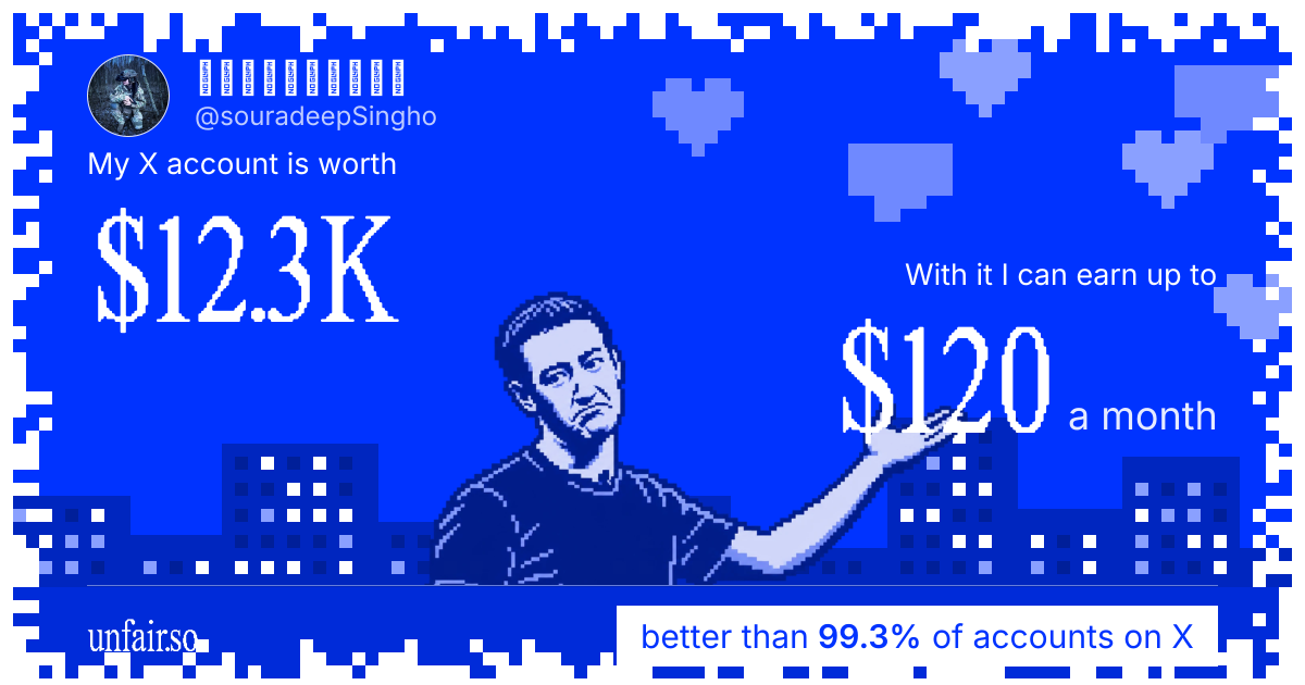༺𝙎𝙊𝙐𝙍𝘼𝘿𝙀𝙀𝙋🪽's X account can earn up to $120 a month