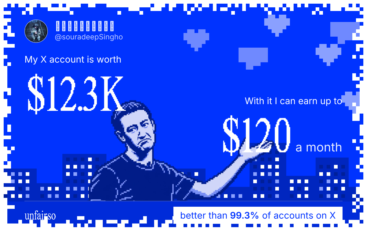 เผบ๐๐๐๐๐ผ๐ฟ๐๐๐๐ชฝ's X account can earn up to $120 a month
