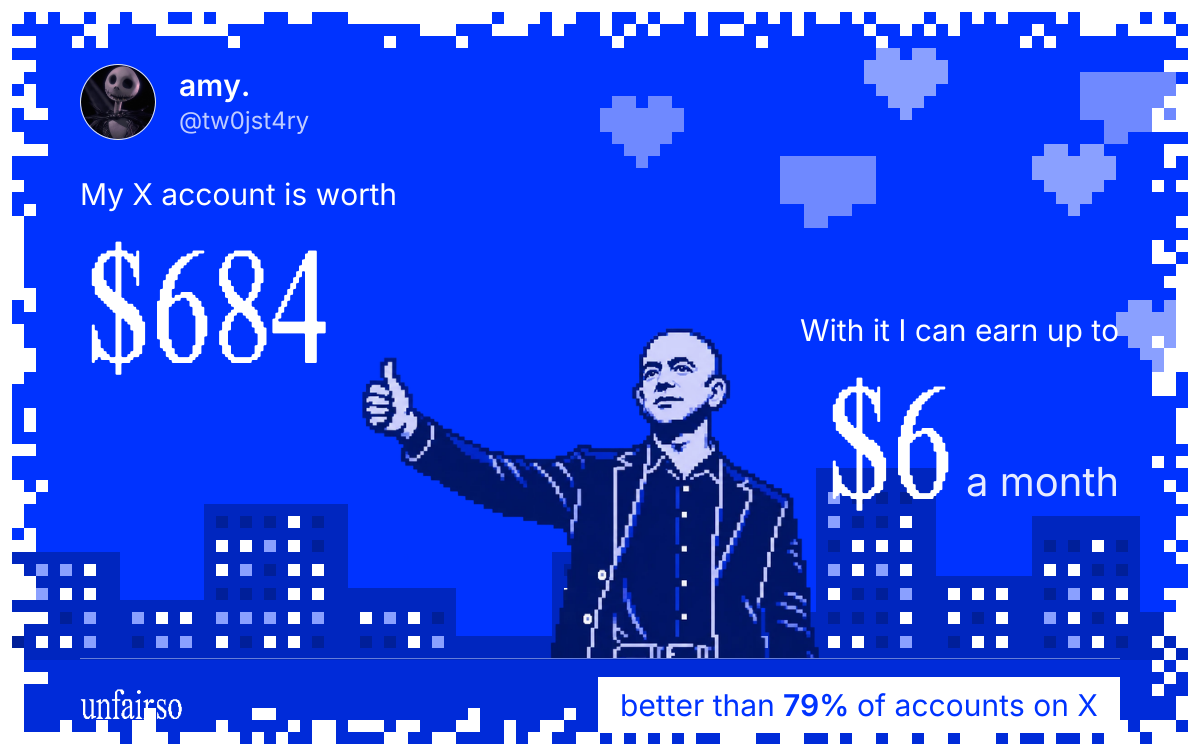 amy.'s X account can earn up to $6 a month