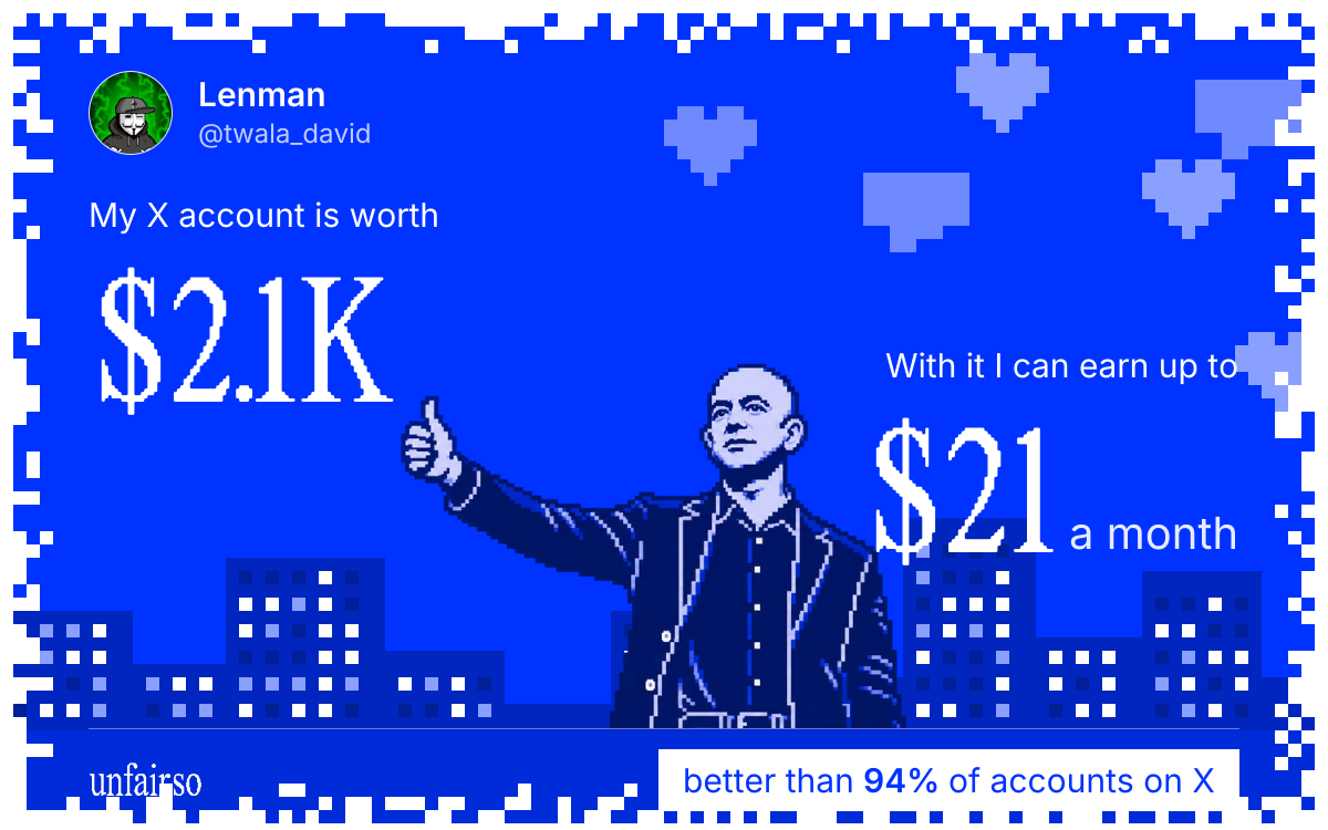 Lenman's X account can earn up to $21 a month
