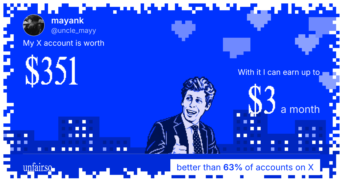 mayank's X account can earn up to $3 a month