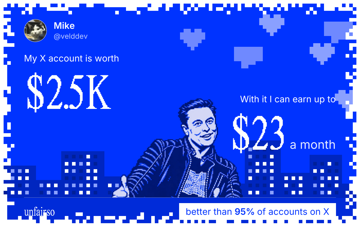 Mike's X account can earn up to $23 a month