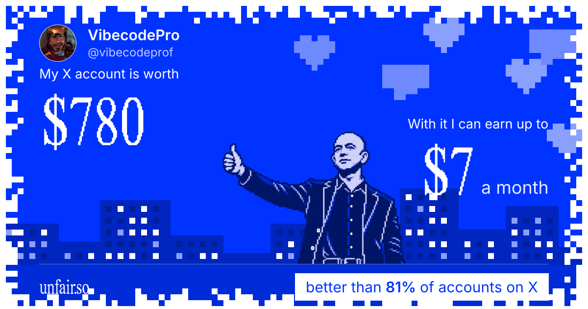 VibecodePro's X account can earn up to $7 a month