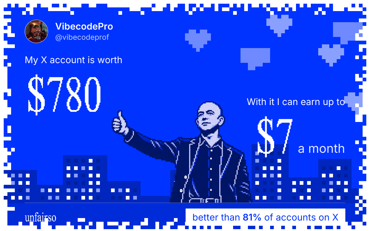 VibecodePro's X account can earn up to $7 a month