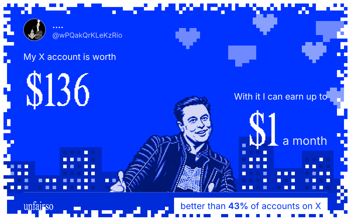 ....'s X account can earn up to $1 a month