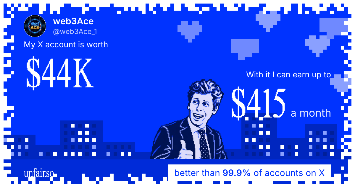 web3Ace's X account can earn up to $415 a month