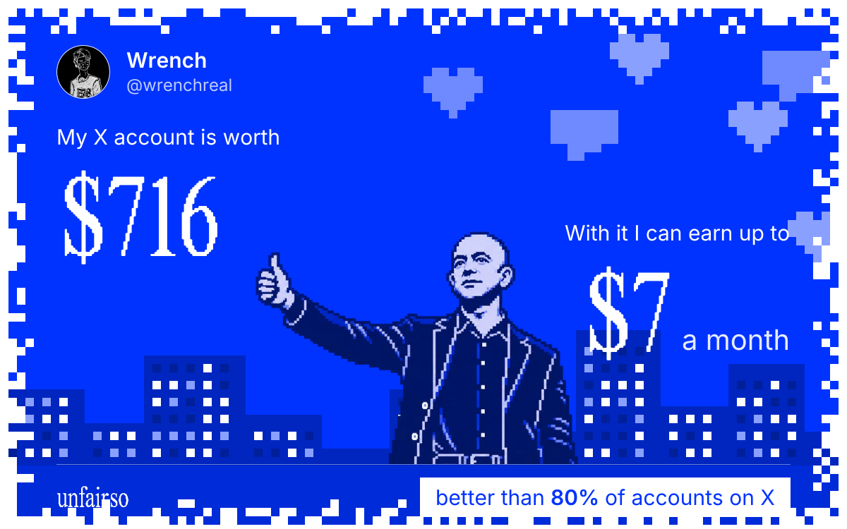 Wrench's X account can earn up to $7 a month