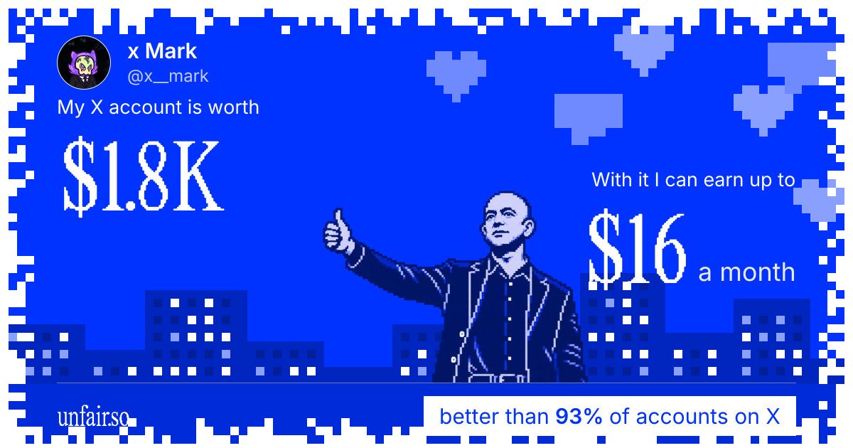 x Mark's X account can earn up to $16 a month