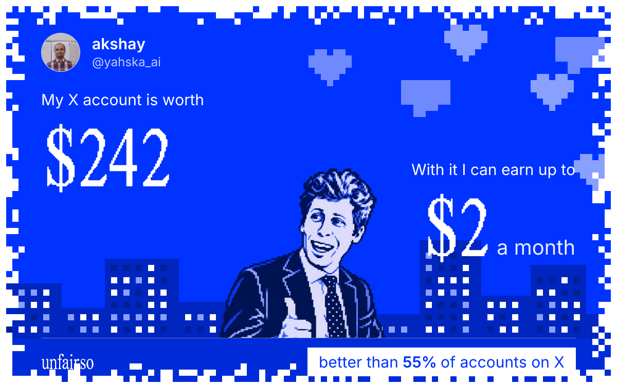 akshay's X account can earn up to $2 a month