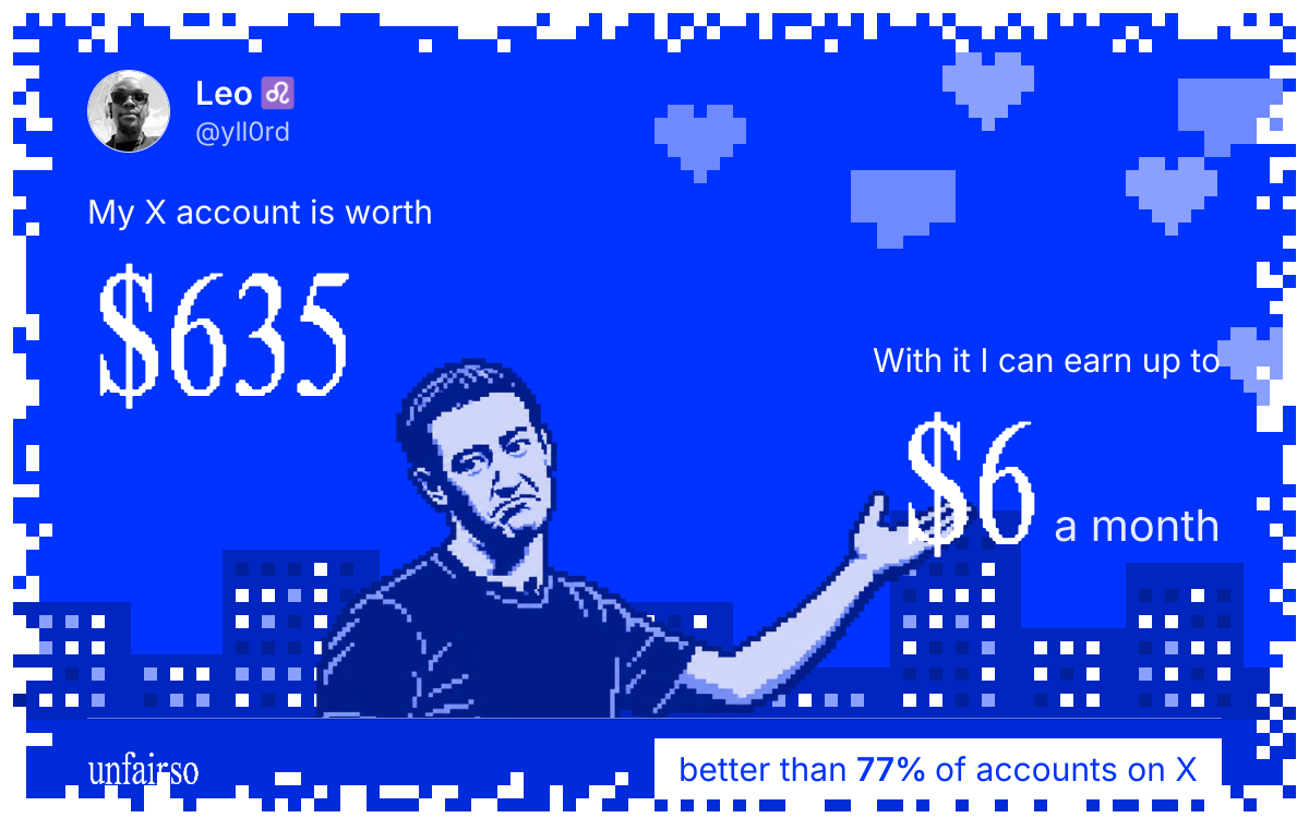 Leo ♌️'s X account can earn up to $6 a month
